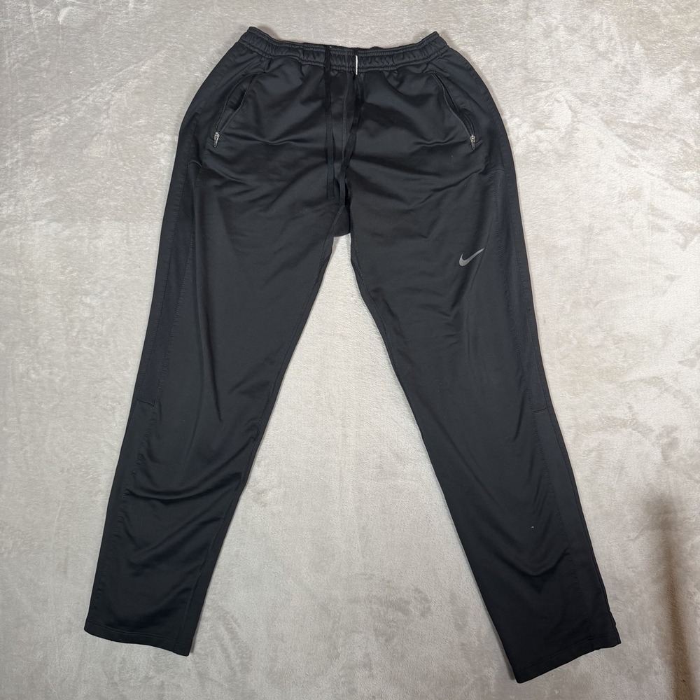 Nike Running Dri-FIT Pants Men’s M Black Ankle Zip Reflective Track Joggers